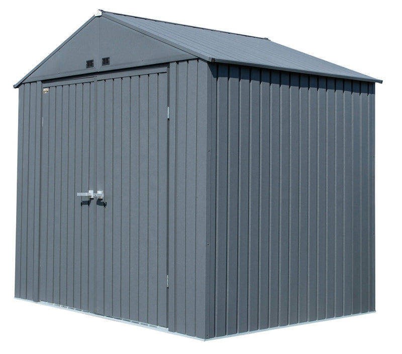 Arrow Elite Steel Storage Shed, Anthracite, 8-ft x 6-ft W2