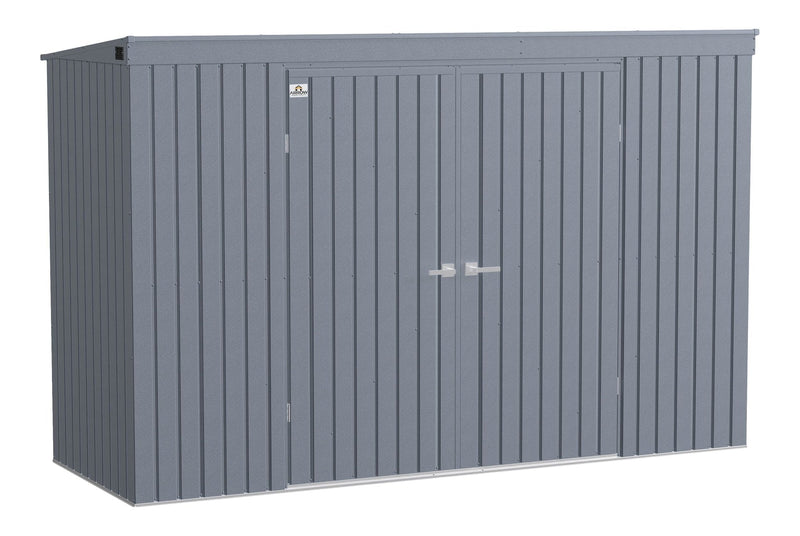 Arrow Elite Steel Storage Shed with Pent Roof, Anthracite, 10-ft x 4-ft C1