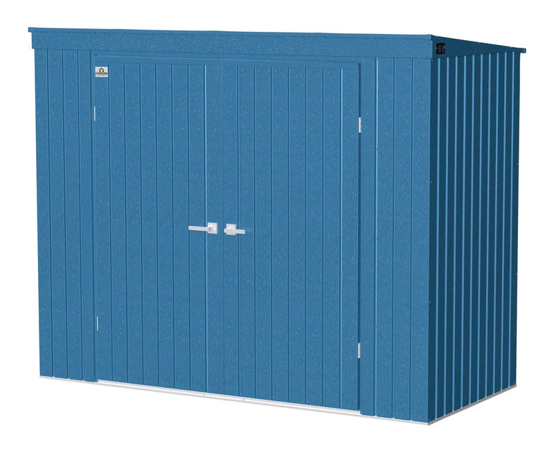 Arrow Elite Steel Storage Shed with Pent Roof, Blue Grey, 8-ft x 4-ft U0