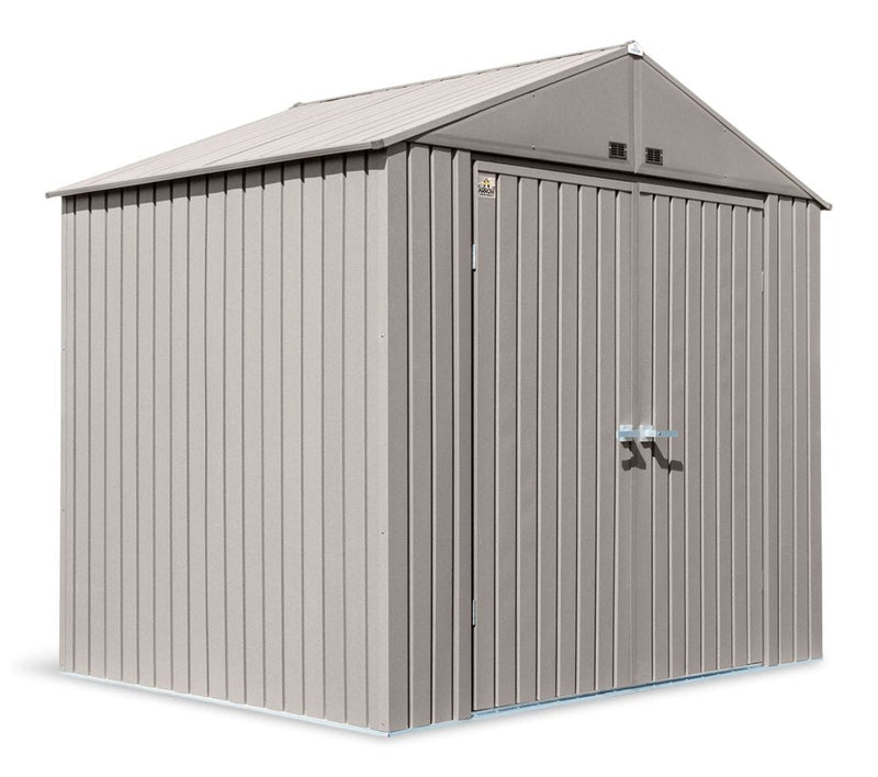 Arrow Elite Steel Storage Shed with Pent Roof, Cool Grey, 8-ft x 6-ft V0