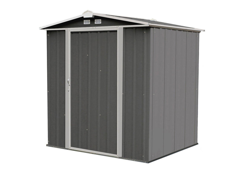 Arrow EZEE Galvanized Steel Storage Shed with Low Gable Roof, Charcoal/Cream, 6-ft x 5-ft Y4