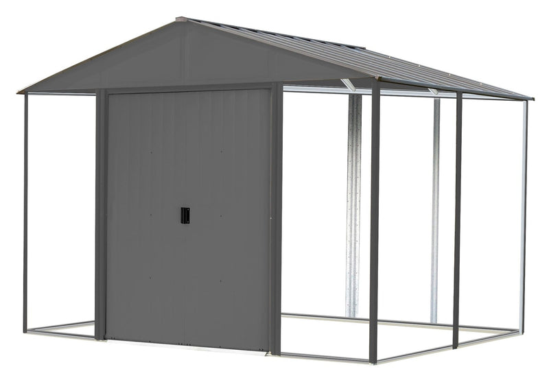 Arrow Ironwood Steel Hybrid Shed Kit, Anthracite, 10-ft x 8-ft U7