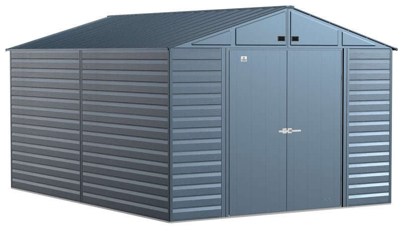 Arrow Select Galvanized Steel Storage Shed, Blue Grey, 10-ft x 14-ft M7
