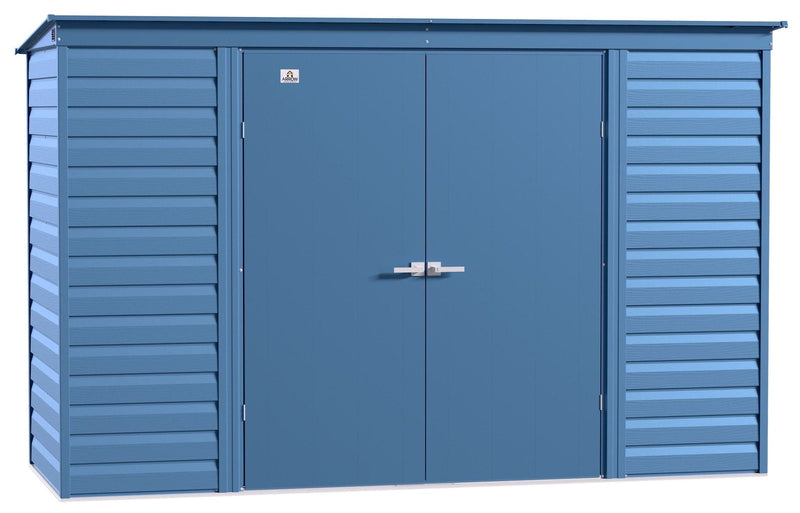 Arrow Select Galvanized Steel Storage Shed, Blue Grey, 10-ft x 4-ft B2
