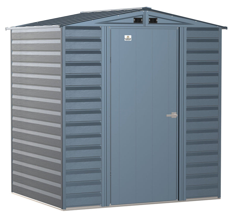 Arrow Select Galvanized Steel Storage Shed, Blue Grey, 6-ft x 5-ft P1