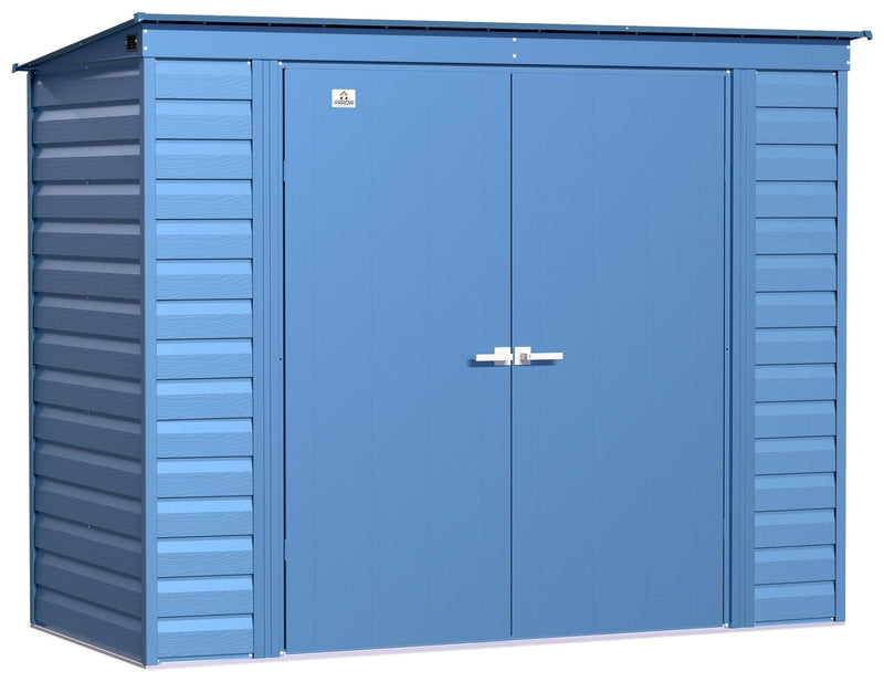 Arrow Select Galvanized Steel Storage Shed, Blue Grey, 8-ft x 4-ft P1
