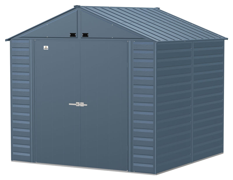 Arrow Select Galvanized Steel Storage Shed, Blue Grey, 8-ft x 8-ft U0