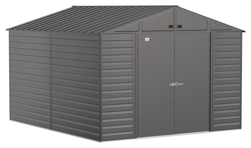 Arrow Select Galvanized Steel Storage Shed, Charcoal, 10-ft x 12-ft E3