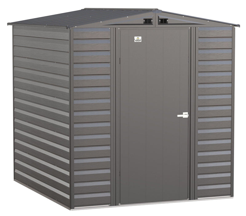 Arrow Select Galvanized Steel Storage Shed, Charcoal, 6-ft x 7-ft J8