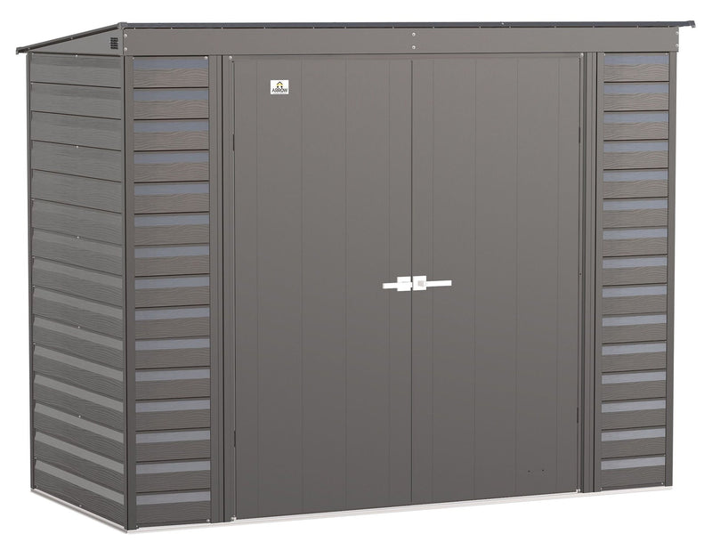 Arrow Select Galvanized Steel Storage Shed, Charcoal, 8-ft x 4-ft R7