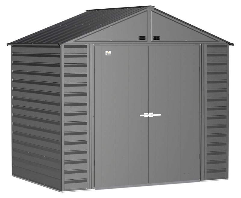 Arrow Select Galvanized Steel Storage Shed, Charcoal, 8-ft x 6-ft Q3