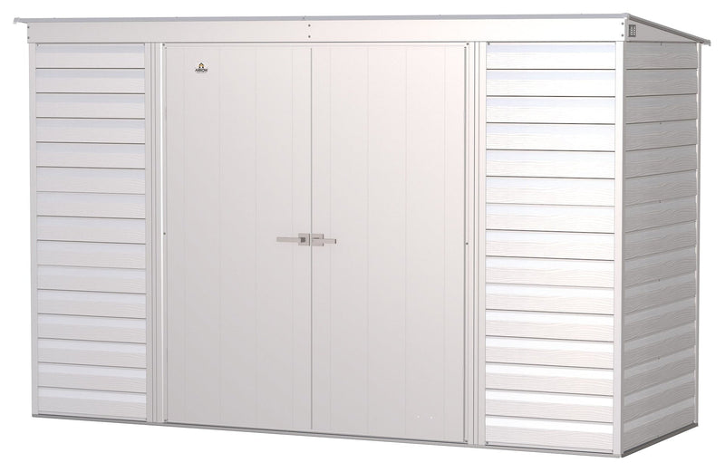 Arrow Select Galvanized Steel Storage Shed, Flute Grey, 10-ft x 4-ft F7
