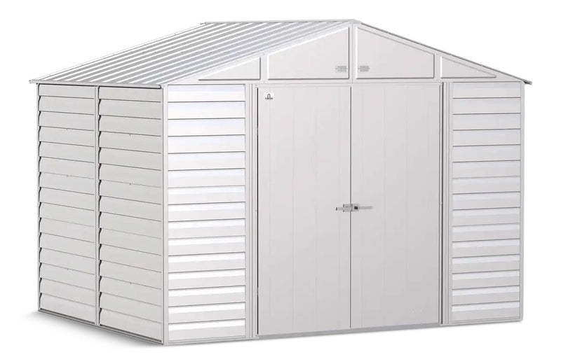 Arrow Select Galvanized Steel Storage Shed, Flute Grey, 10-ft x 8-ft E8