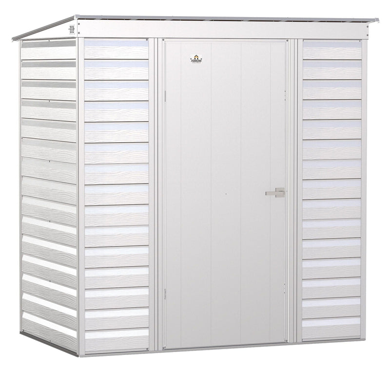 Arrow Select Galvanized Steel Storage Shed, Flute Grey, 6-ft x 4-ft C5