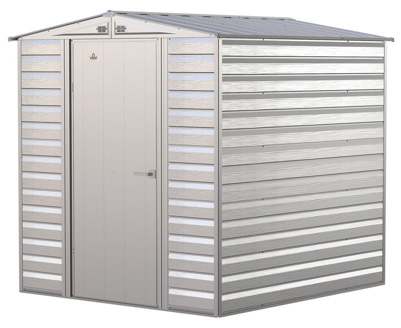 Arrow Select Galvanized Steel Storage Shed, Flute Grey, 6-ft x 7-ft Z1