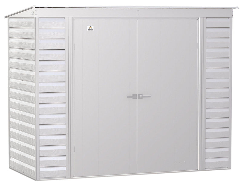 Arrow Select Galvanized Steel Storage Shed, Flute Grey, 8-ft x 4-ft S7