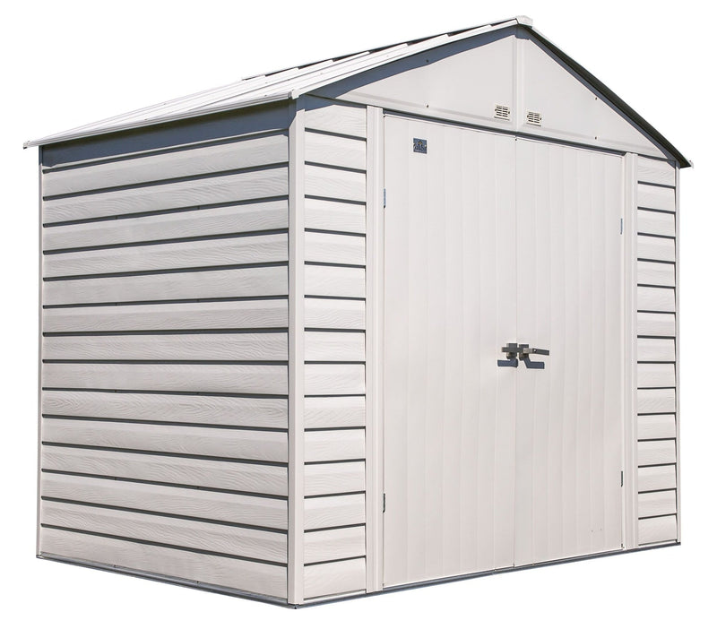 Arrow Select Galvanized Steel Storage Shed, Flute Grey, 8-ft x 6-ft P6