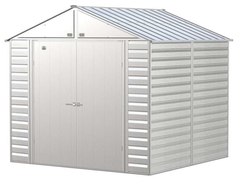 Arrow Select Galvanized Steel Storage Shed, Flute Grey, 8-ft x 8-ft J7