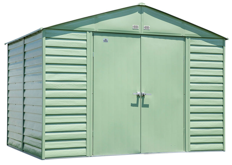 Arrow Select Galvanized Steel Storage Shed, Sage Green, 10-ft x 8-ft R5