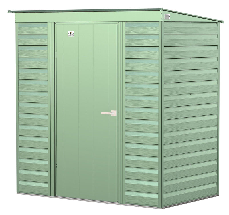Arrow Select Galvanized Steel Storage Shed, Sage Green, 6-ft x 4-ft B6