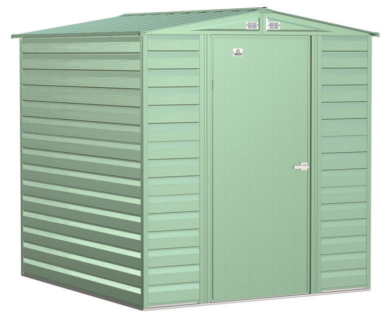 Arrow Select Galvanized Steel Storage Shed, Sage Green, 6-ft x 7-ft E0