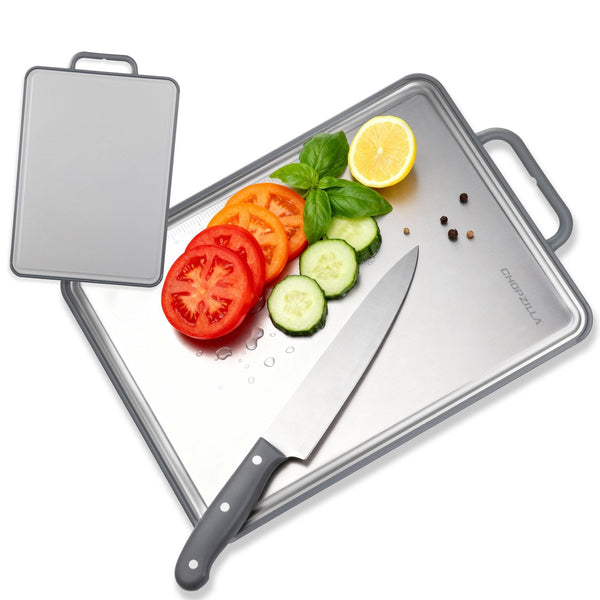 As Seen On TV Chopzilla Titanium Dual Sided Cutting Board with Handle, Non-Slip, 15.7-in E3
