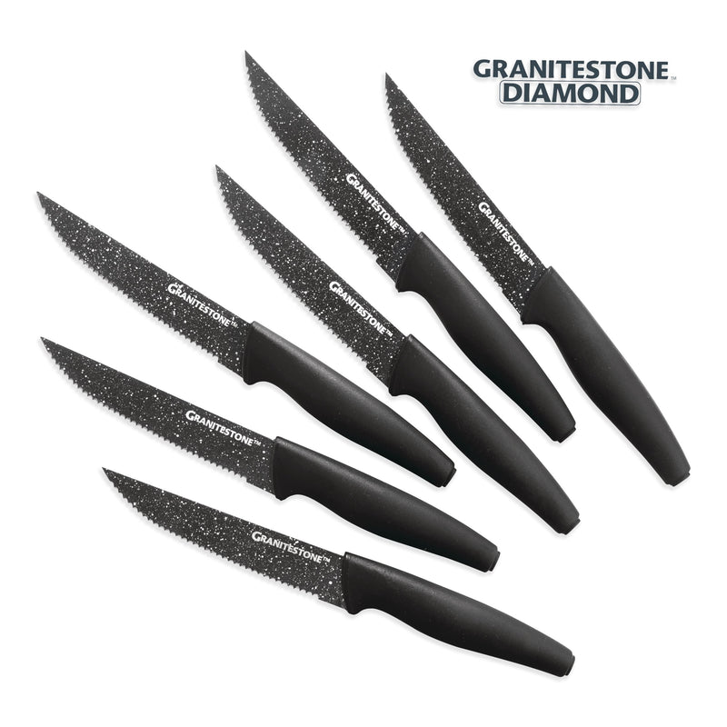 As Seen On TV Granitestone’s Steak Knife Set, Stainless Steel, 6-pc Y4