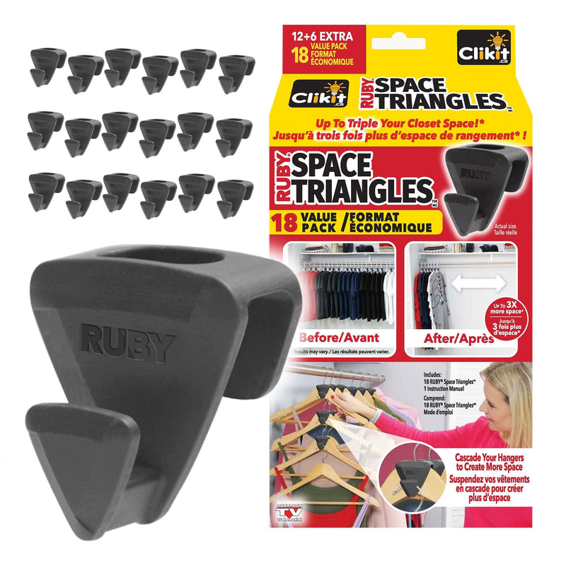 As Seen On TV Ruby Space Saver Triangles, Black, 18-pk O2