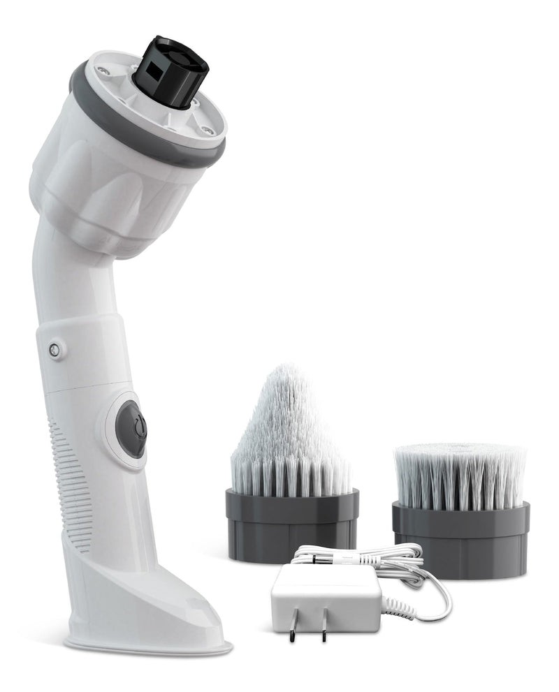 As Seen on TV Scrubtastic Max Powerful Handheld Scrubber with 2 Brush Heads, Compact, White Y0