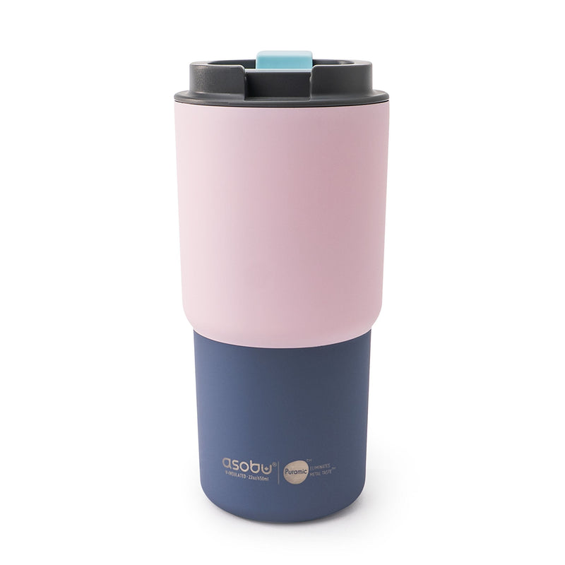 Asobu Pick-me-up Ceramic Travel Mug, 22-oz, Pastel Pink K8