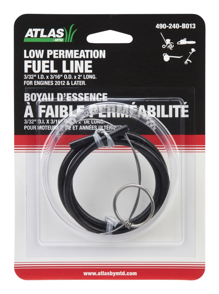 Atlas Lawn Tractor Replacement Fuel Line with Tool, 2-ft3/32-in I.D. x 3/16-in O.D. x 2-in L3