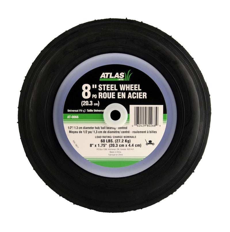 Atlas Steel Lawn Mower Replacement Wheel with Ball Bearings, 8-in x 1.5-in A7