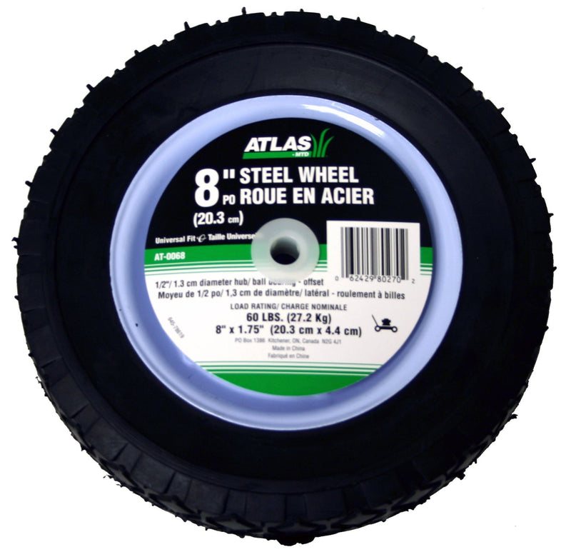 Atlas Steel Lawn Mower RePlacement Wheel with Ball Bearings, 8 in x 1.75-in V1