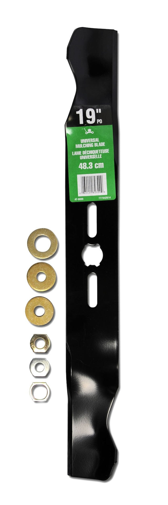 Atlas Universal Lawn Mower Replacement Mulching Blade, 19-in, Black U1