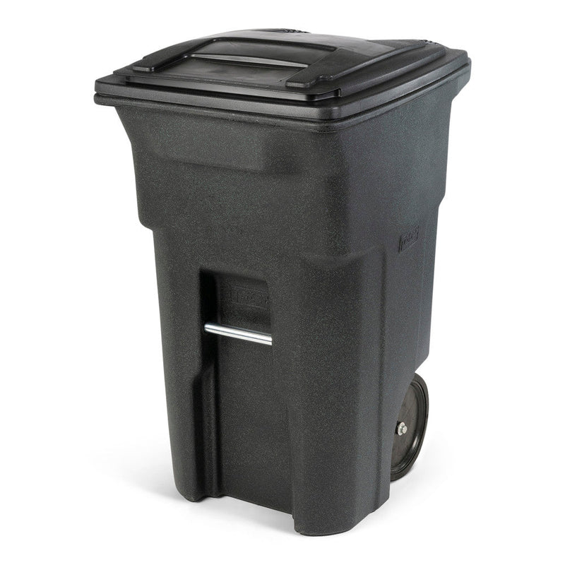 64-Gallon Greenstone Trash Can with Quiet Wheels and Lid F0