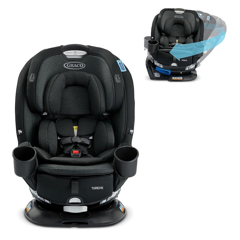 Graco Turn2Me 3-in-1 Convertible Car Seat, Rotating, Rear & Forward-Facing, Highback Booster, SnugLock, Cambridge H2