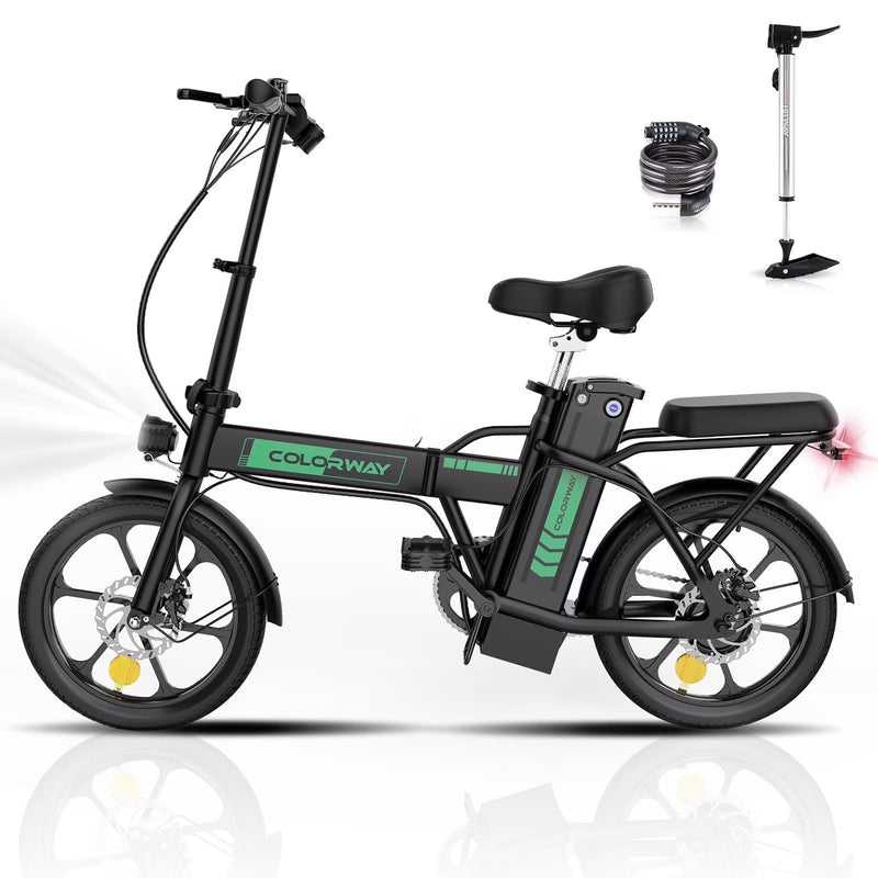 COLORWAY Electric Bike,500W/10.4Ah/36V Removable Battery E Bike, Electric Foldable Pedal Assist E-Bicycle,19.9MPH Bicycle for Teenager and Adults... J3