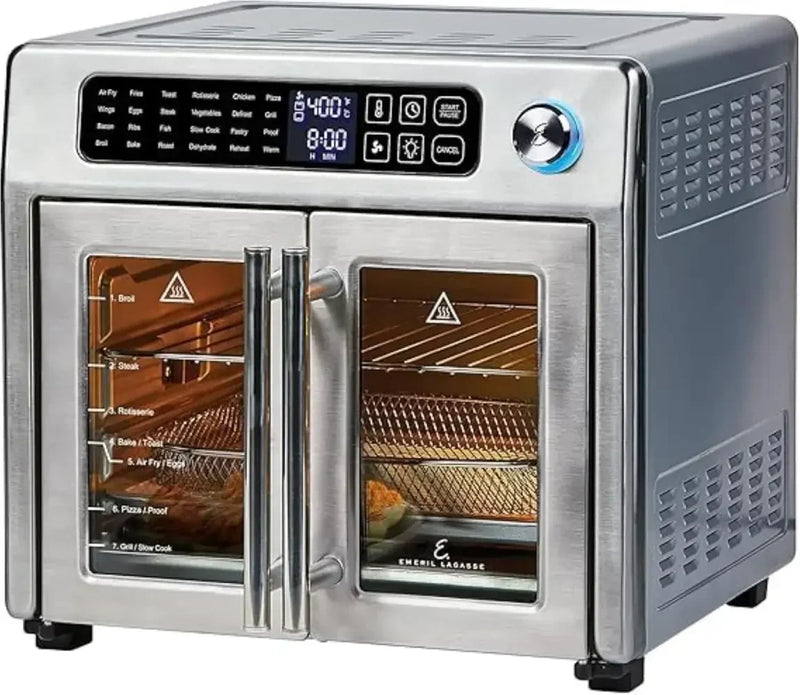 Emeril Lagasse 26 QT Extra Large Air Fryer, Convection Toaster Oven with French Doors, Stainless Steel F6