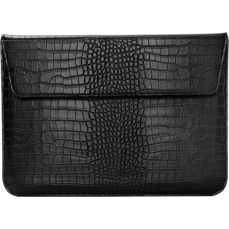 Black Faux Crocodile Laptop Sleeve Case Y2