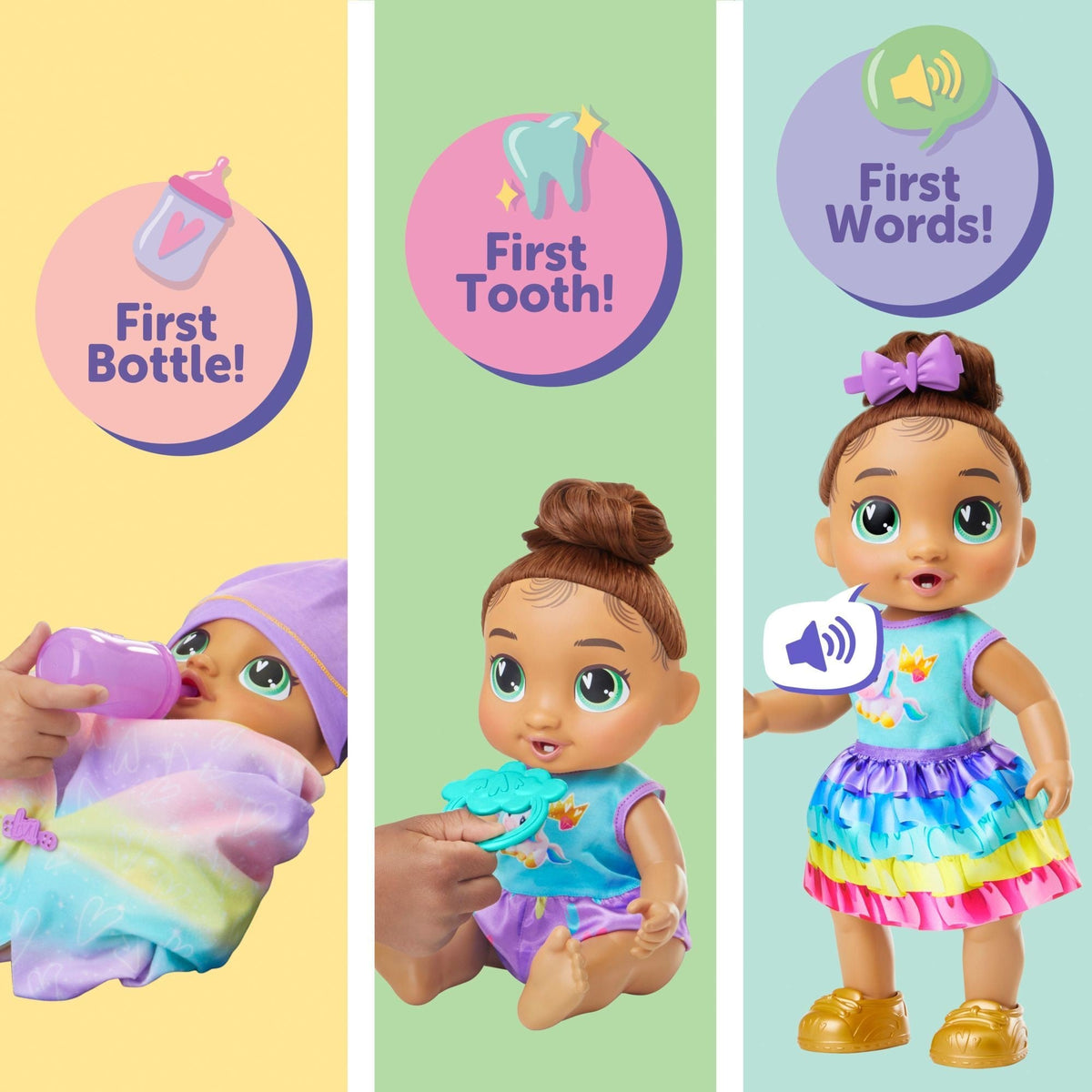Baby Alive Baby Grows Up Sophia Sparkle Interactive Talking Baby Doll with 75+ Sounds