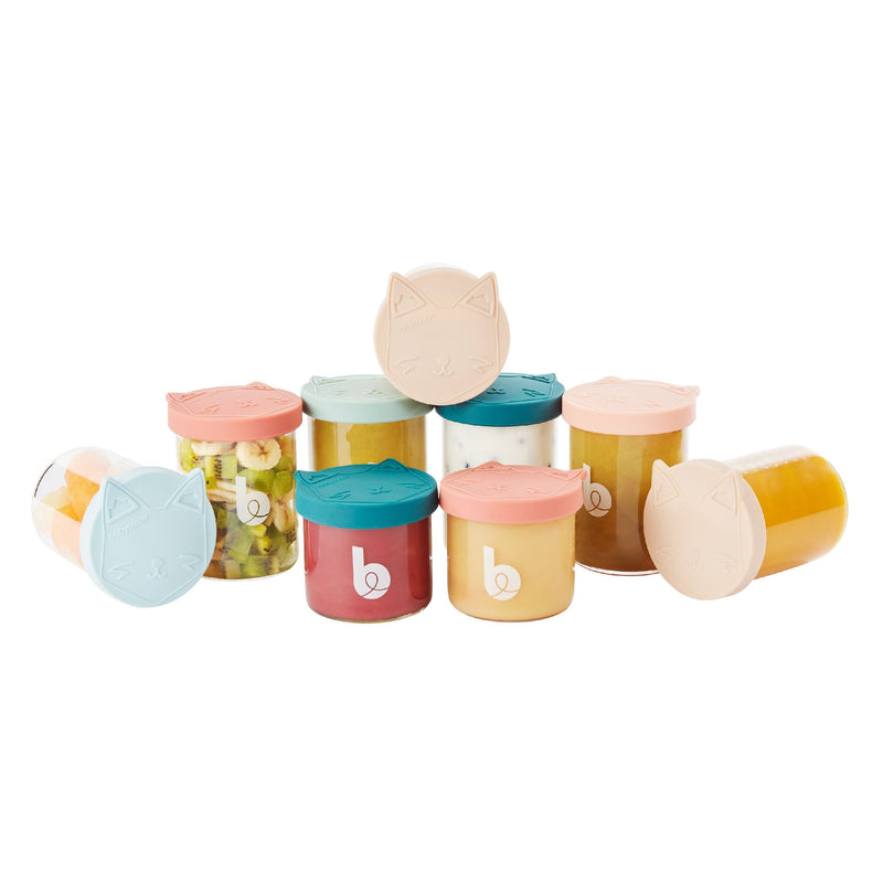 Babymoov Isy Glass Food Prep & Storage Bowls Set, For Babies & Toddlers, 4-oz & 8.5-oz, 9-pk K0