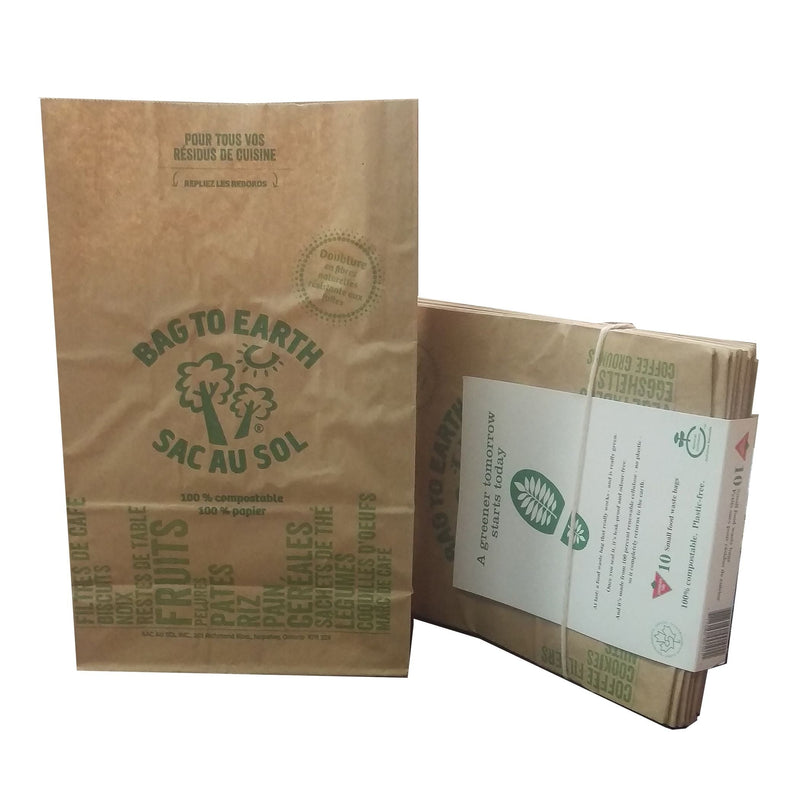 Bag to Earth Small Organic Compostable and Biodegradable Food Waste Bags, 10-pk, 5.5-L G2