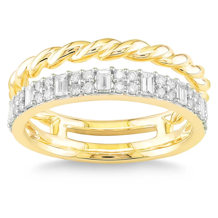 Baguette and Round Brilliant Diamond Ring (0.42 ctw) P7