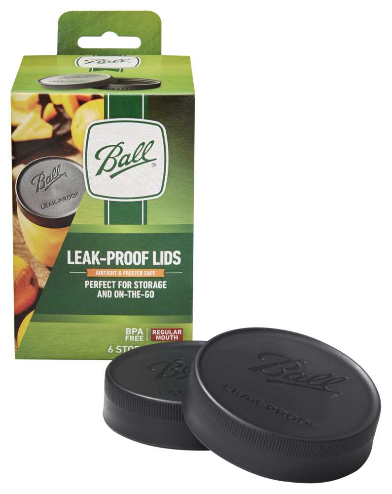Ball Regular Mouth Plastic Leakproof Storage Lids for Mason Jars, 6-pk F3