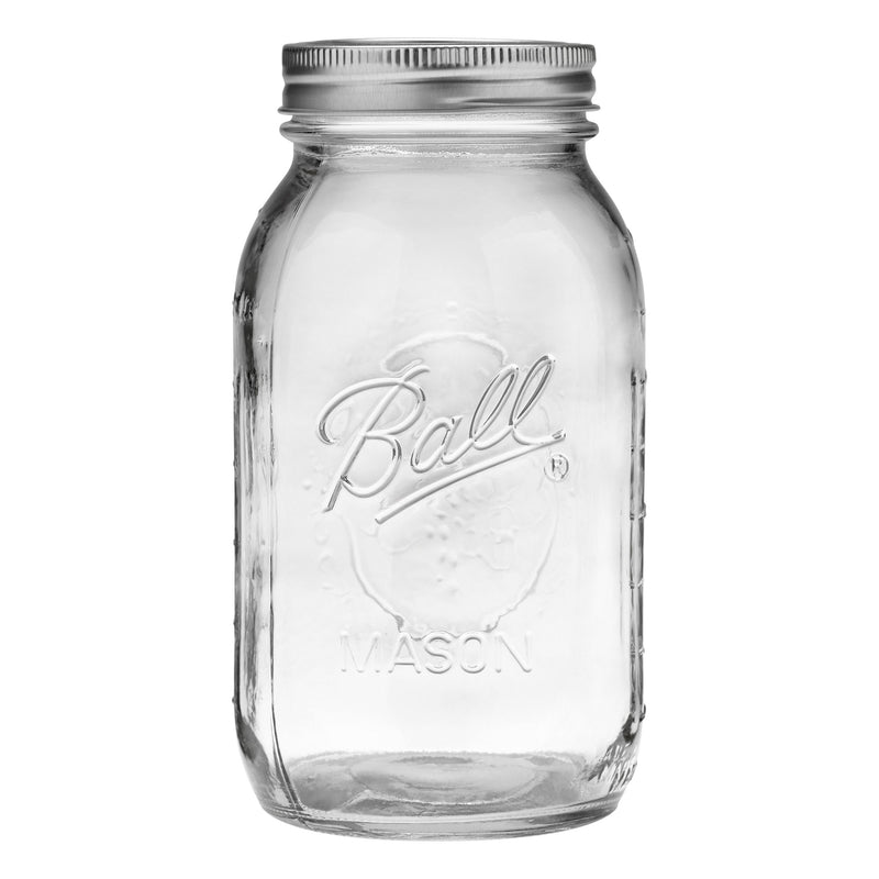 Ball Regular Mouth Quart Glass Mason Jar, 32-oz/946-mL, 8-pk Y8