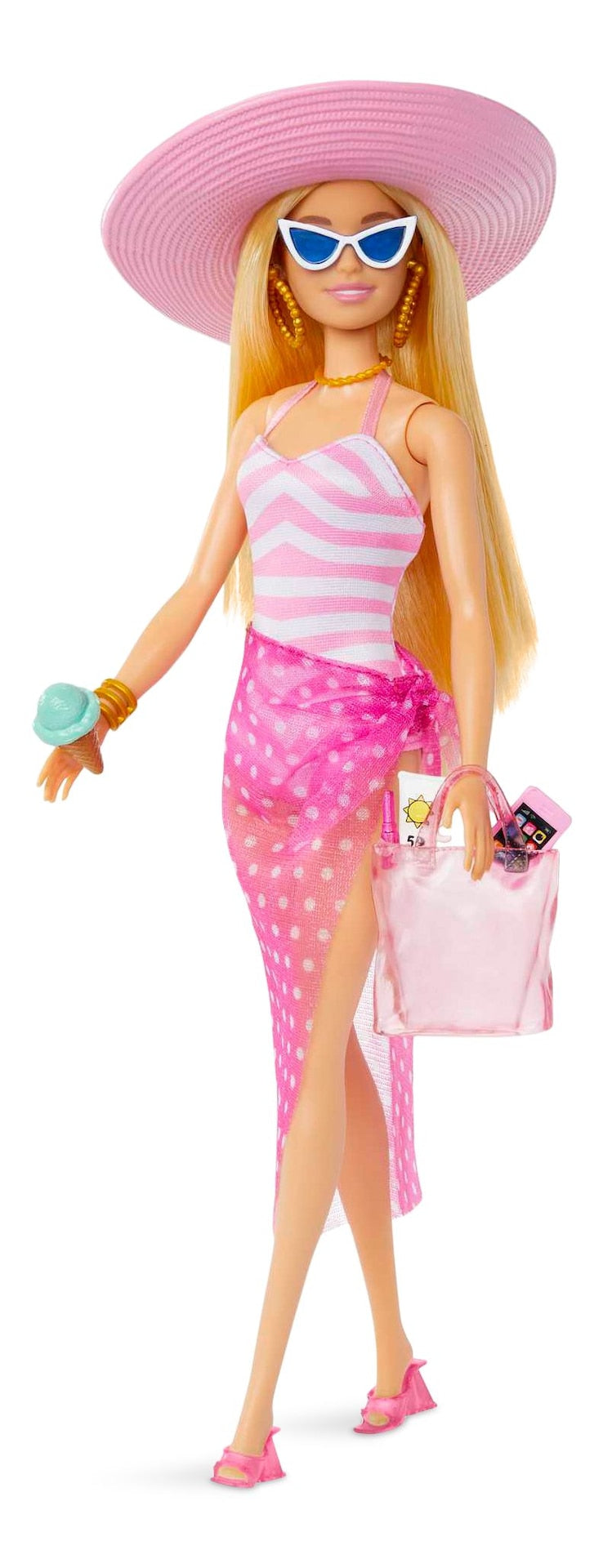 Barbie Beach-Themed Blonde Barbie Doll, Ages 3+ X6