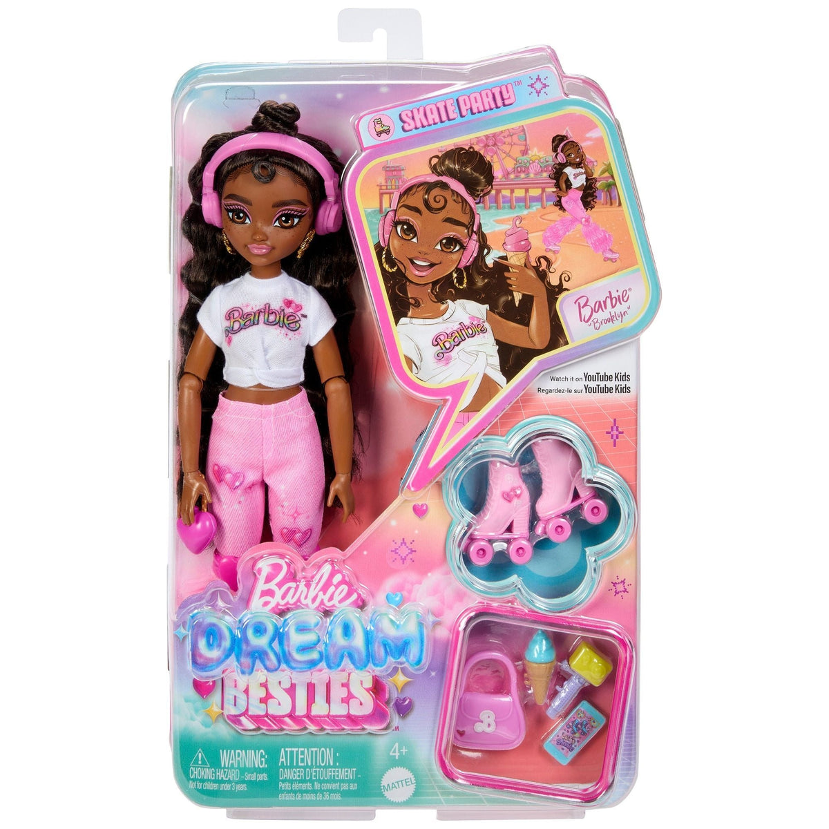 Barbie Dream Besties Skate Party Core Fashion Doll for Ages 4+, Assorted Styles