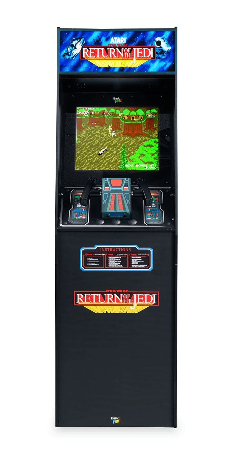 Basic Fun Atari Star Wars Ultra Series Arcade Classics Cabinet for Home, Free Standing Game Machine with 3 Games J9
