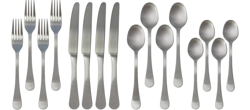 Basic Stainless Steel Flatware Set, Serves 4, 16-pc O3