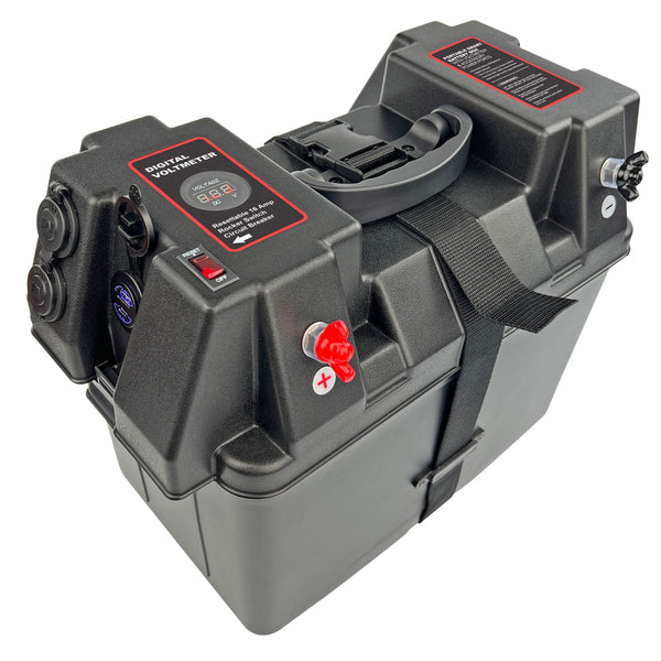 Battery Box Power Station with Charge Indicator, Black M2